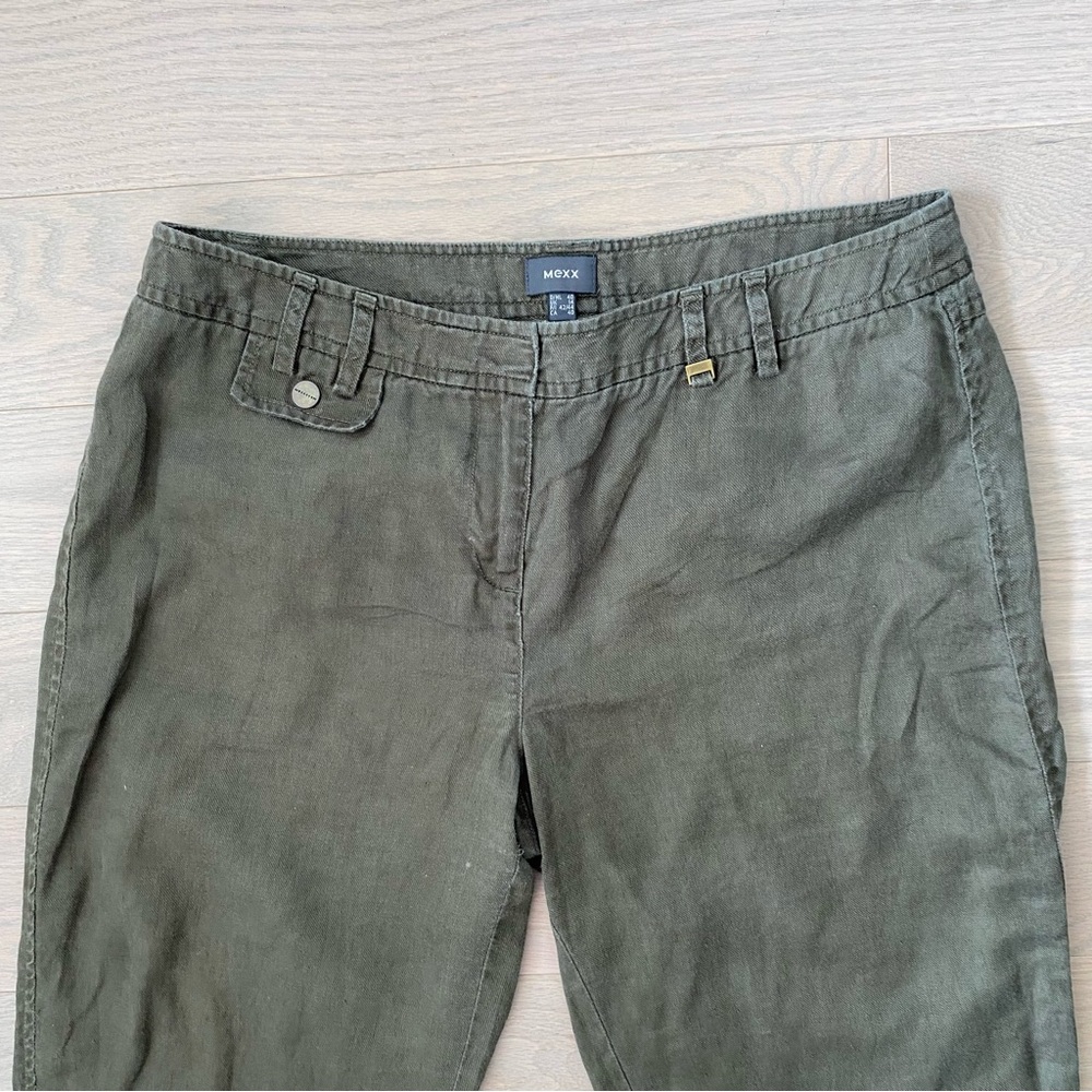 Mexx Olive Linen Cropped Straight-Leg Pants - Picture 3 of 14